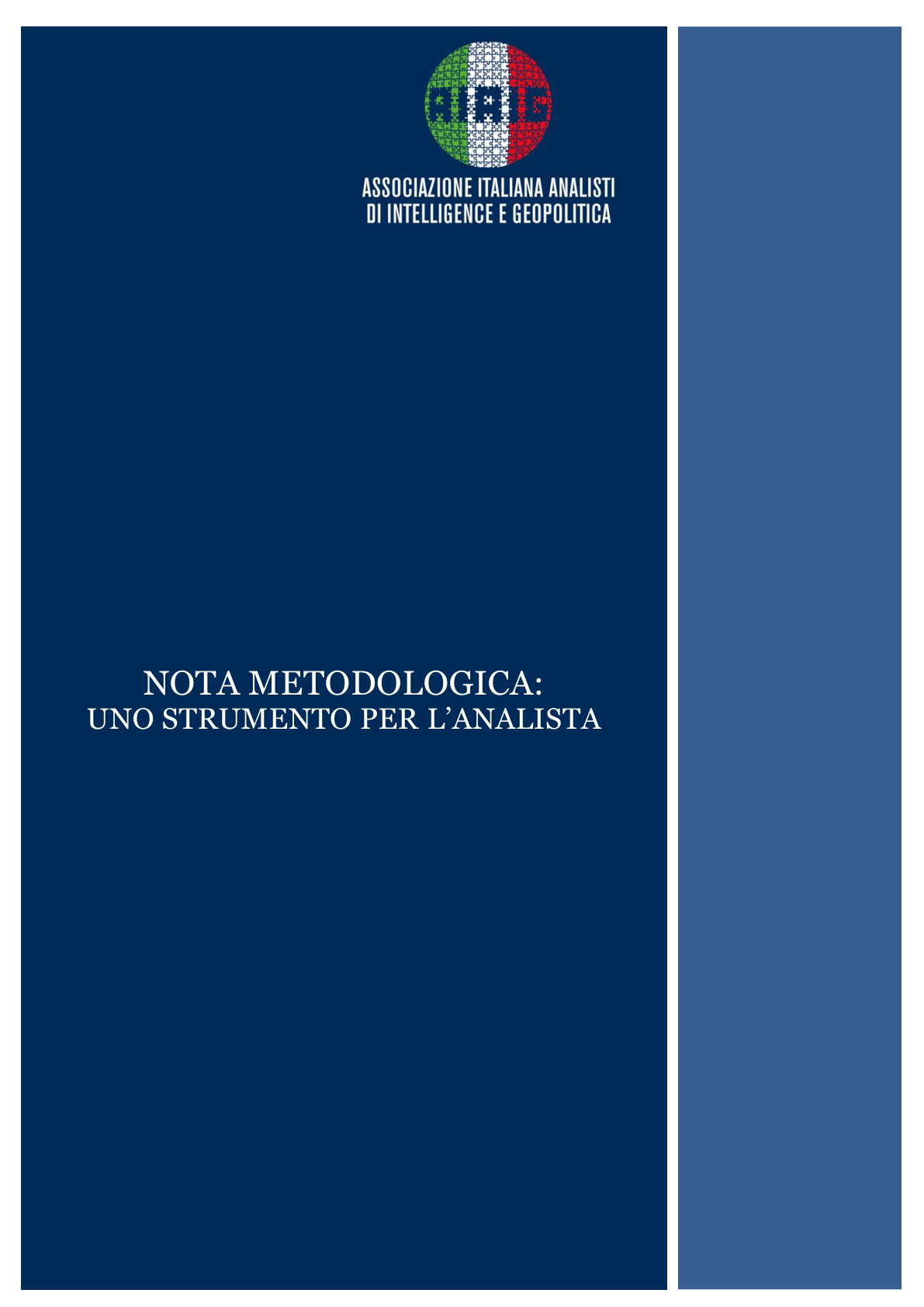 Copertina di Nota Metodologica — Uno strumento per l’analista