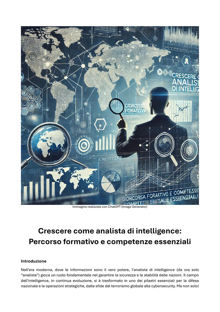Copertina di Crescere come analista di intelligence